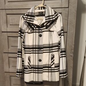 Bwear Black and White Plaid Pea Coat